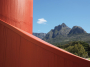 South Africa, Cape Town, March 2012. The University of Cape Town (UCT).  An artwork between the Leo Marquard Hall residence and the Tugwell Hall residence.