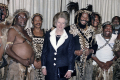 South Africa, Kwa Zulu Natal, 1991:  Former British Prime Minister, Margaret Thatcher, with the Zulu leadership in Ulundi. Mrs Thatcher showed her support for Chief Buthalezi, the leader of the Inkatha Freedom Party (IFP).